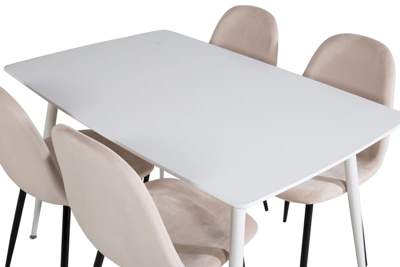 Polar Spisegruppe 120 cm Rektangulær med 4 Polar Stoler - Beige - Møbler - Bord - Spisegruppe