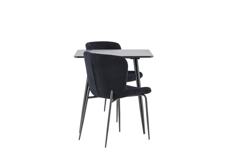 Polar Spisegruppe 75 cm Kvadratisk med 2 Modesto stoler - Sort/Sort - Møbler - Bord - Spisegruppe