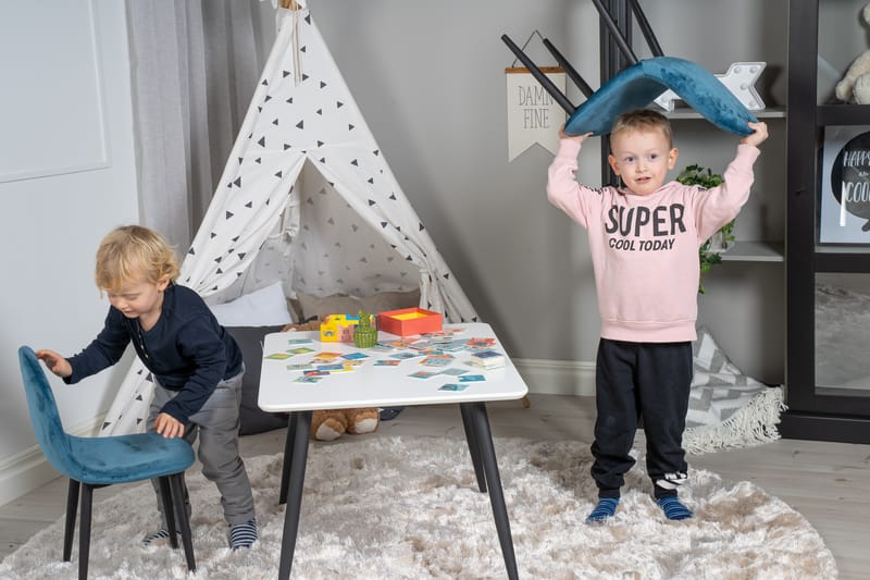 Polar Spisegruppe 80 cm Rektangulær med 2 Polar Stoler - Sort - Møbler - Bord - Spisegruppe