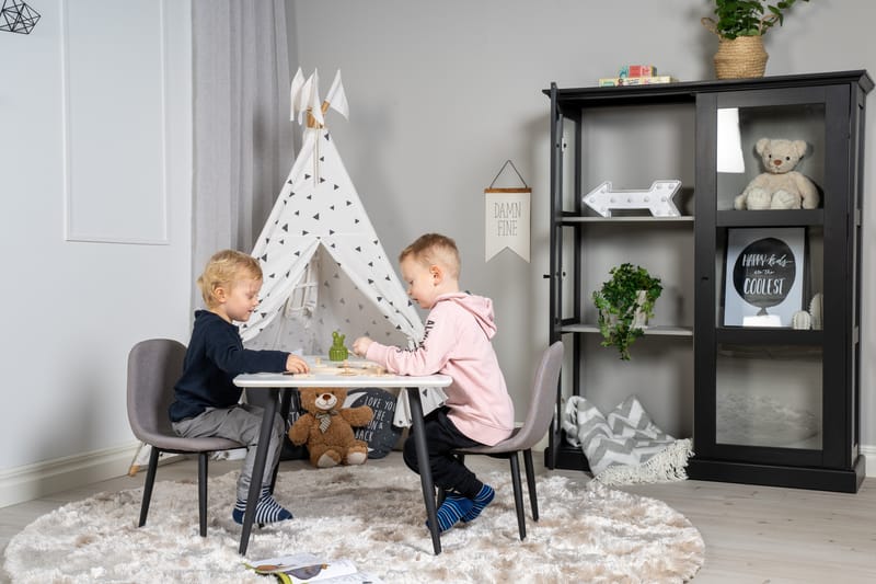 Polar Spisegruppe 80 cm Rektangulær med 2 Polar Stoler - Sort - Møbler - Bord - Spisegruppe