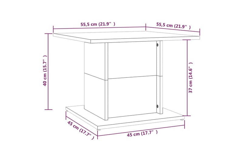 Salongbord betonggrå 55,5x55,5x40 cm sponplate - Grå - Møbler - Bord - Sofabord & salongbord