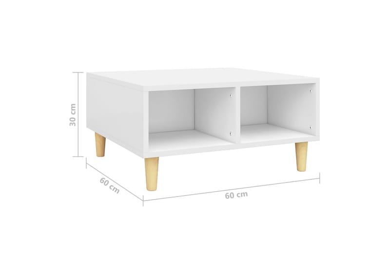 Salongbord hvit 60x60x30 cm sponplate - Hvit - Møbler - Bord - Sofabord & salongbord