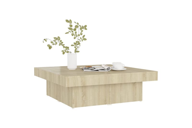 Salongbord sonoma eik 90x90x28 cm sponplate - Brun - Møbler - Bord - Sofabord & salongbord