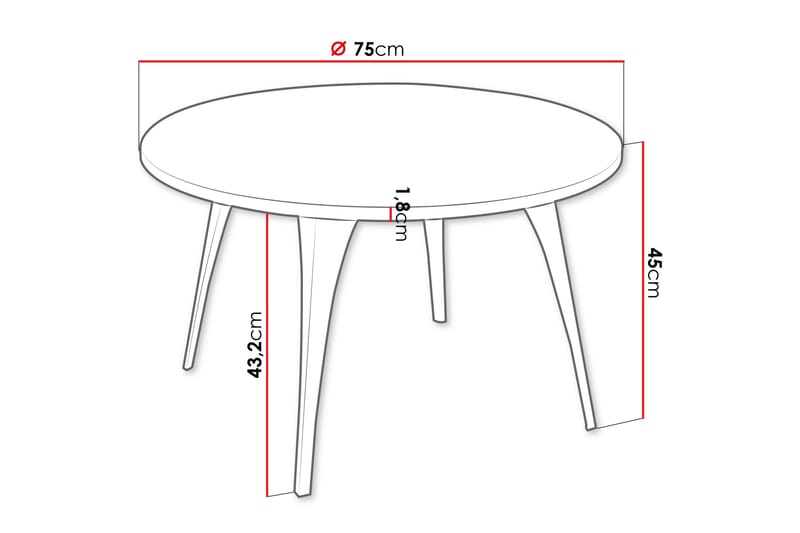 Sayumi Sofabord 75 cm - Svart - Møbler - Bord - Sofabord & salongbord