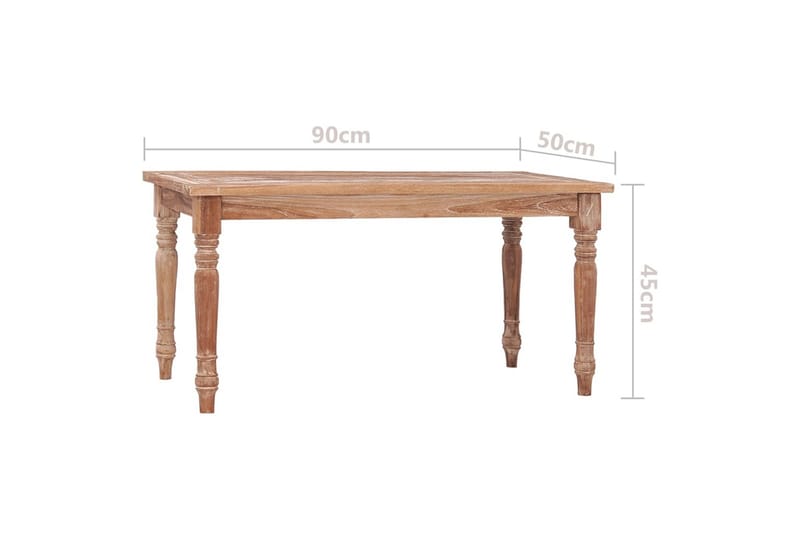 Batavia salongbord 90x50x45 cm hvitvasket heltre teak - Brun - Møbler - Bord - Sofabord & salongbord