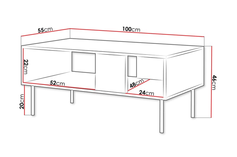 Sofabord Hammarstrand 100 cm - Valnøtt - Møbler - Bord - Sofabord & salongbord