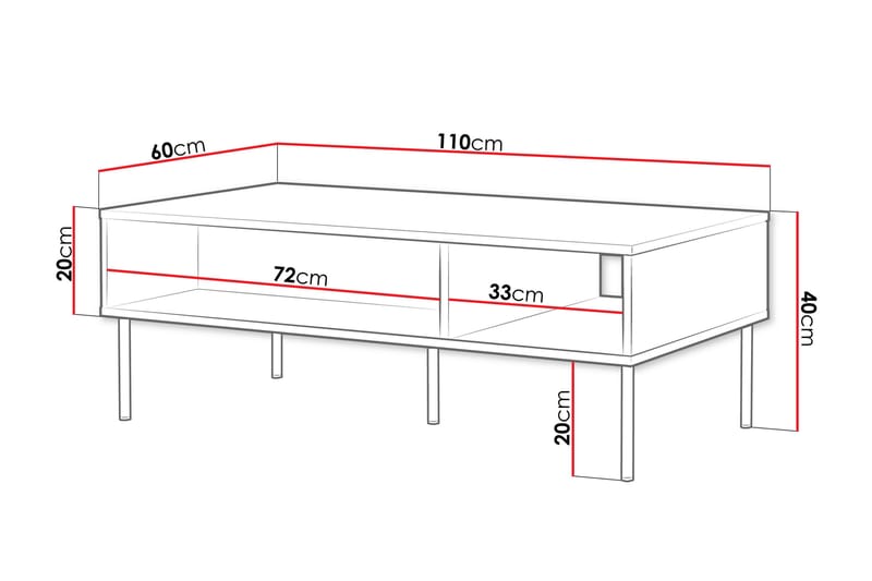 Sofabord Laholm 110 cm - Svart - Møbler - Bord - Sofabord & salongbord