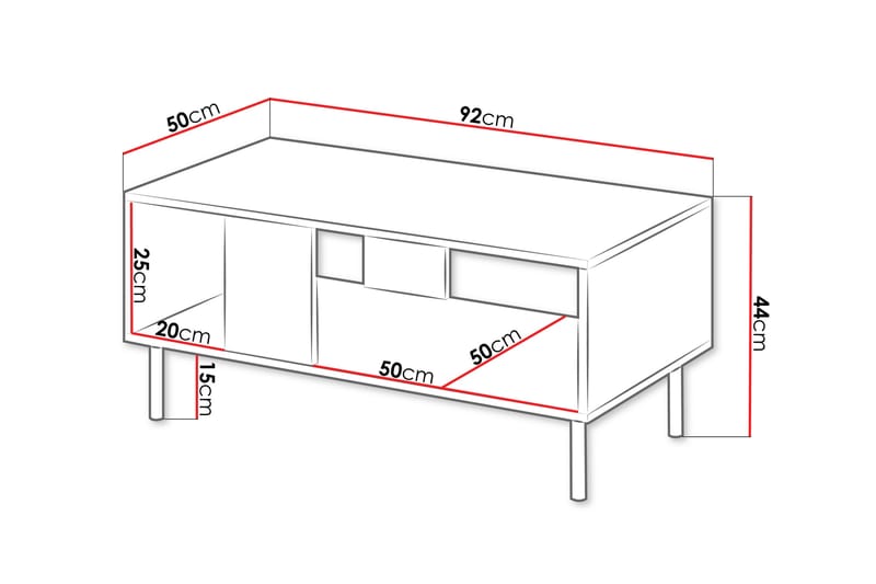 Sofabord Langela 92 cm - Kashmir - Møbler - Bord - Sofabord & salongbord