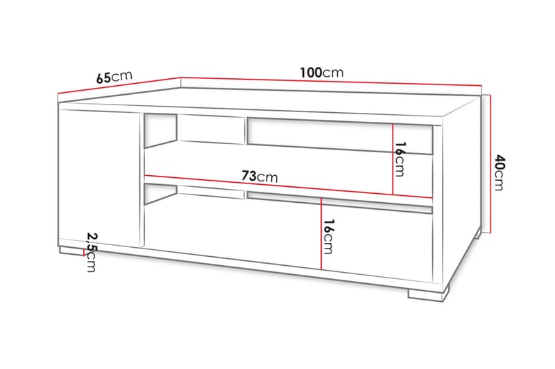 Sofabord Lindesberg 100 cm - Hvit - Møbler - Bord - Sofabord & salongbord