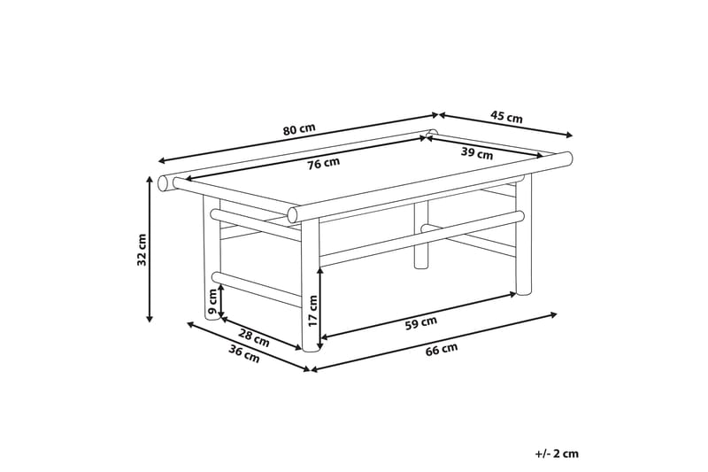 Sofabord Rosthern 80x45 cm - Lysebrun - Sofabord & salongbord