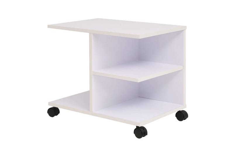 Rullende hylle 50x35x42 cm hvit - Hvit - Møbler - Bord - Sofabord & salongbord