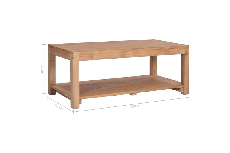 Salongbord 100x50x40 cm heltre teak - Brun - Møbler - Bord - Sofabord & salongbord