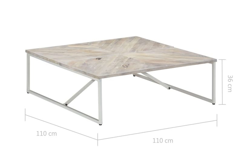 Salongbord 110x110x36 cm heltre mango - Hvit - Møbler - Bord - Sofabord & salongbord