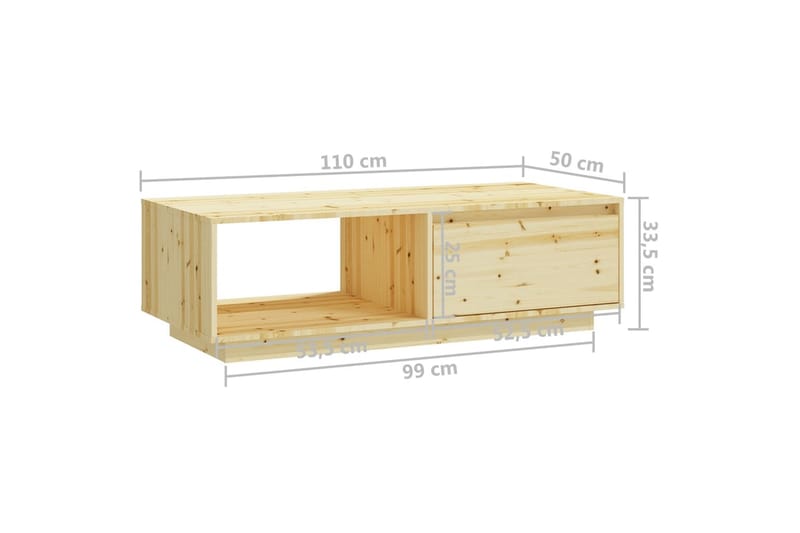 Salongbord 110x50x33,5 cm heltre gran - Brun - Møbler - Bord - Sofabord & salongbord