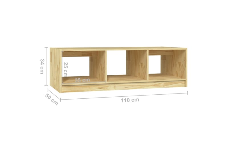 Salongbord 110x50x34 cm heltre furu - Brun - Møbler - Bord - Sofabord & salongbord