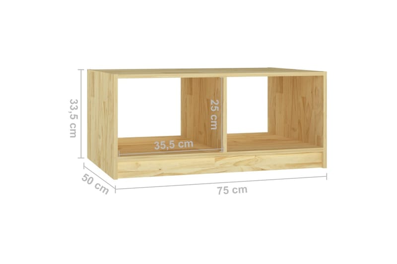 Salongbord 75x50x33,5 cm heltre furu - Brun - Møbler - Bord - Sofabord & salongbord