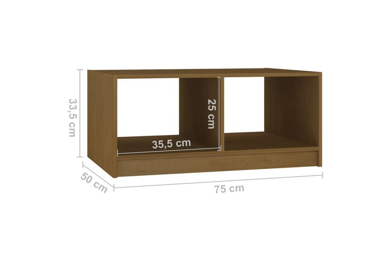 Salongbord 75x50x33,5 cm heltre furu honningbrun - Brun - Møbler - Bord - Sofabord & salongbord