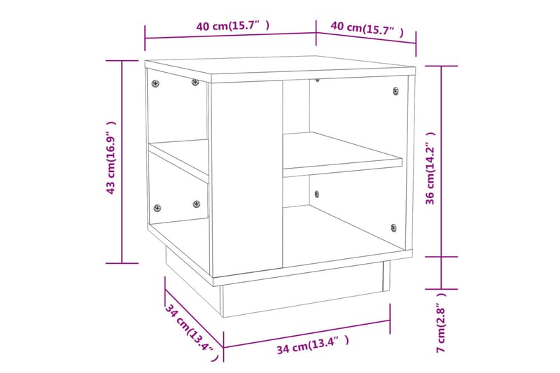 Salongbord betonggrå 40x40x43 cm konstruert tre - Grå - Møbler - Bord - Sofabord & salongbord