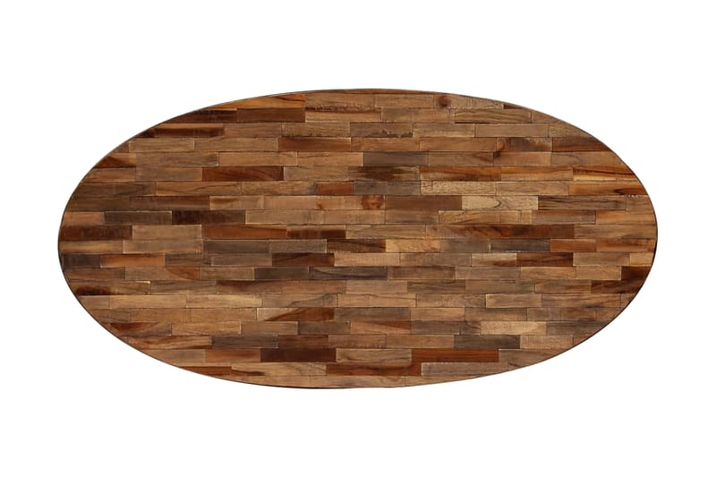 Salongbord gjenvunnet heltre i teak oval 120x60x30 cm - Brun - Møbler - Bord - Sofabord & salongbord