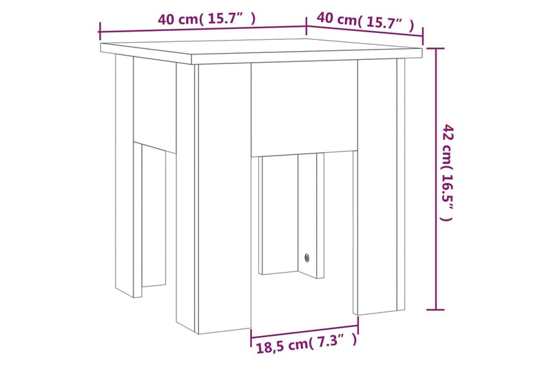 Salongbord hvit 40x40x42 cm sponplate - Hvit - Møbler - Bord - Sofabord & salongbord