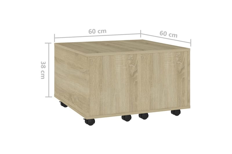 Salongbord sonoma eik 60x60x38 cm sponplate - Brun - Møbler - Bord - Sofabord & salongbord