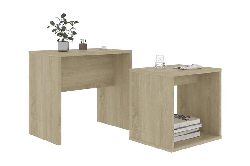 Salongbordsett sonoma eik 48x30x45 cm sponplate - Møbler - Bord - Sofabord & salongbord