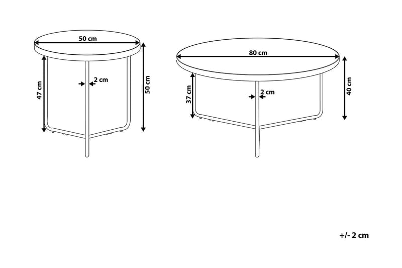 Settbord Melody 50 | 80 cm - Svart - Møbler - Bord - Sofabord & salongbord