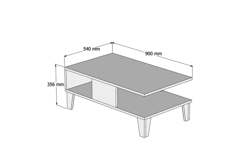 Sofabord 90 cm - Natur/Svart - Møbler - Bord - Sofabord & salongbord