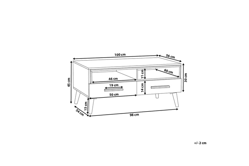 Sofabord Alloa 100 cm - Tre | Natur - Møbler - Bord - Sofabord & salongbord