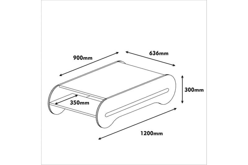 Sofabord Amtorp 120 cm med Oppbevaringshylle - Brun/Gul - Møbler - Bord - Sofabord & salongbord