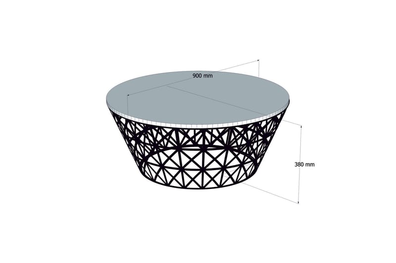 Sofabord Amtorp 90 cm Rundt Avsmalnande - Brun/Svart - Møbler - Bord - Sofabord & salongbord