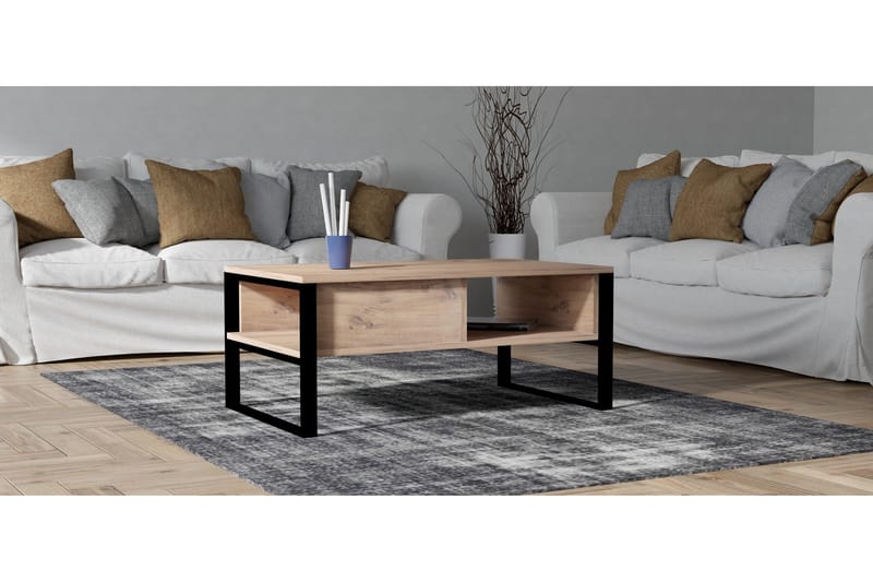 Sofabord Antler ripper 100 cm - Natur - Sofabord med oppbevaring - Sofabord med hjul - Hev og senkbart sofabord - Sammenleggbart bord - Marmorbord - Sofabord & salongbord