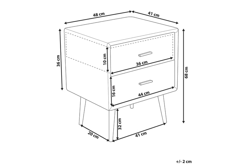 Sofabord Arvinne 48 cm - Grå/Kunstskinn - Møbler - Bord - Sofabord & salongbord