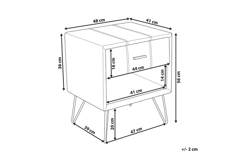 Sofabord Benitin 48 cm - Hvit/Kunstskinn - Møbler - Bord - Sofabord & salongbord