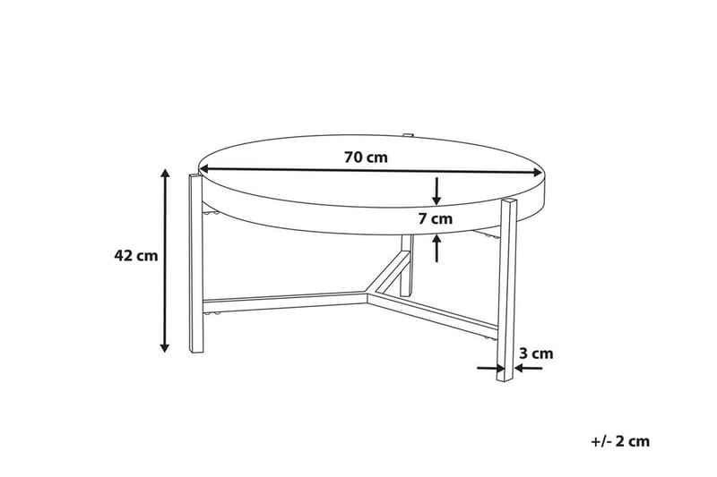 Sofabord Bonita 75 cm - Grå - Sofabord & salongbord