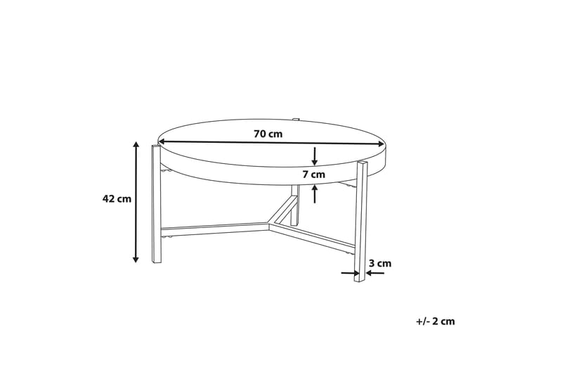 Sofabord Bonita 75 cm - Grå - Sofabord & salongbord