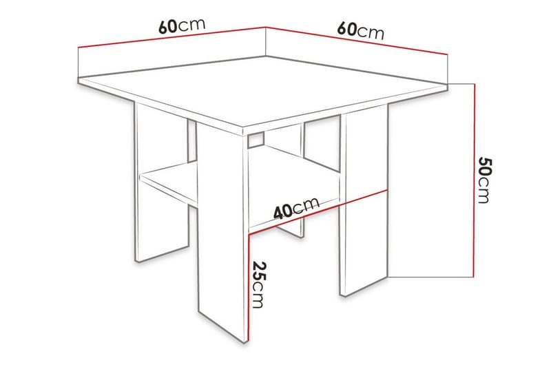 Sofabord Carnew 60 cm - Hvid - Møbler - Bord - Sofabord & salongbord