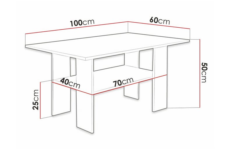 Sofabord Carnew 60 cm - Hvid - Møbler - Bord - Sofabord & salongbord