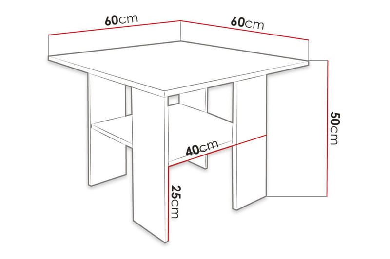 Sofabord Carnew 60 cm - Svart - Møbler - Bord - Sofabord & salongbord