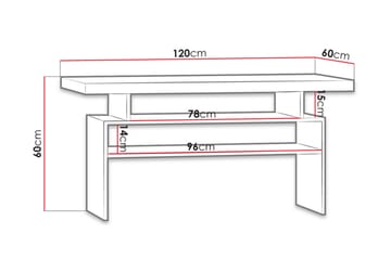 Sofabord Chatard 120 cm med Oppbevaringshyller - Hvit - Møbler - Bord - Sofabord & salongbord