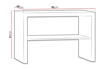 Sofabord Ciborro 90 cm med Oppbevaringshyller - Beige/Grå - Møbler - Bord - Sofabord & salongbord