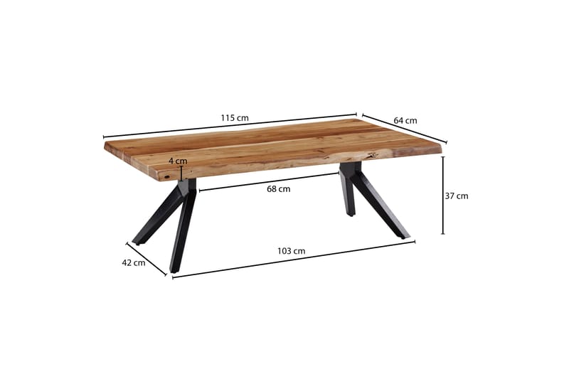 Sofabord Clanton 115 cm - Brun/Svart - Møbler - Bord - Sofabord & salongbord