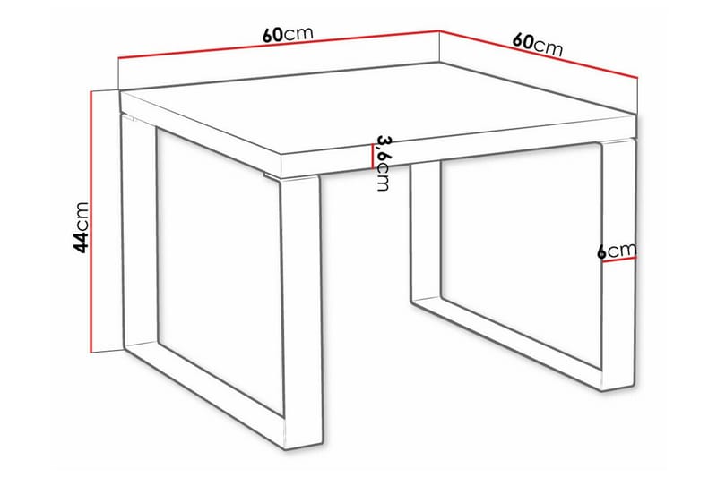 Sofabord Clogsville 60 cm - Svart - Møbler - Bord - Sofabord & salongbord