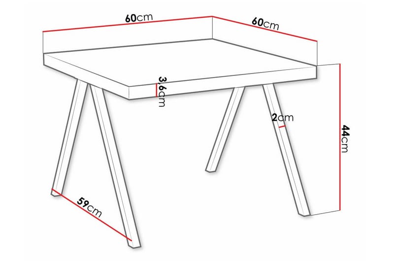 Sofabord Clogsville 60 cm - Svart - Møbler - Bord - Sofabord & salongbord