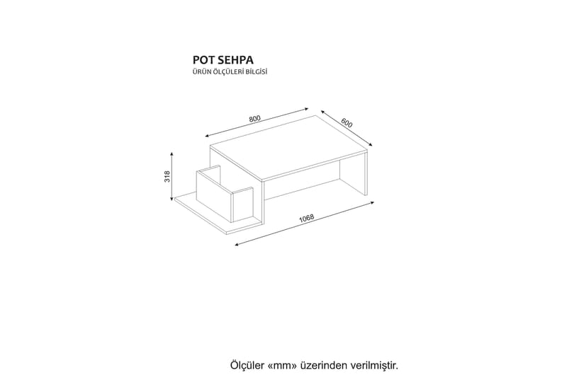 Sofabord Clora 107 cm - Hvit/Valnøttsbrun - Møbler - Bord - Sofabord & salongbord