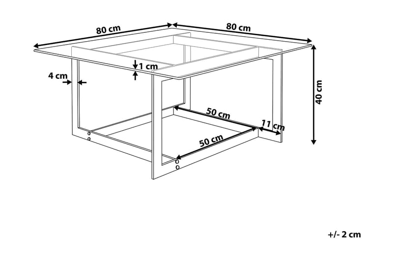 Sofabord Crystal 80 cm - Gull - Møbler - Bord - Sofabord & salongbord