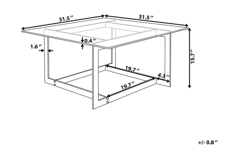 Sofabord Crystal 80 cm - Gull - Møbler - Bord - Sofabord & salongbord