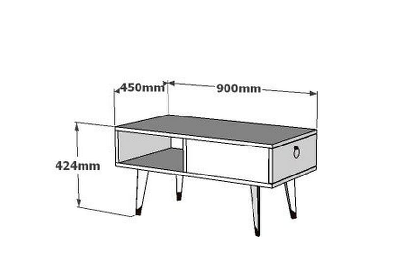 Sofabord Damlarca 90x42,4x90 cm - Hvit - Møbler - Bord - Sofabord & salongbord