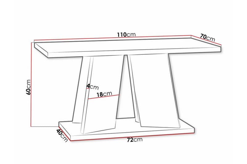 Sofabord Denogal 70 cm - Hvid - Møbler - Bord - Sofabord & salongbord