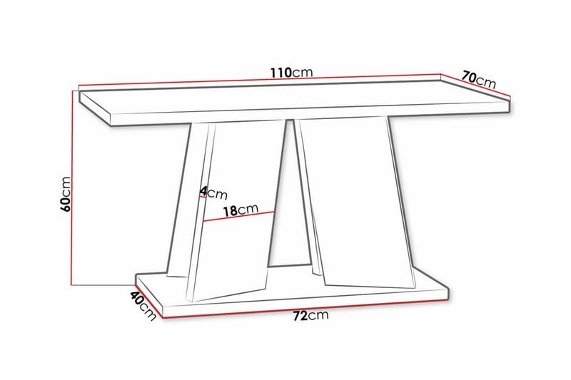 Sofabord Denogal 70 cm - Hvid - Møbler - Bord - Sofabord & salongbord